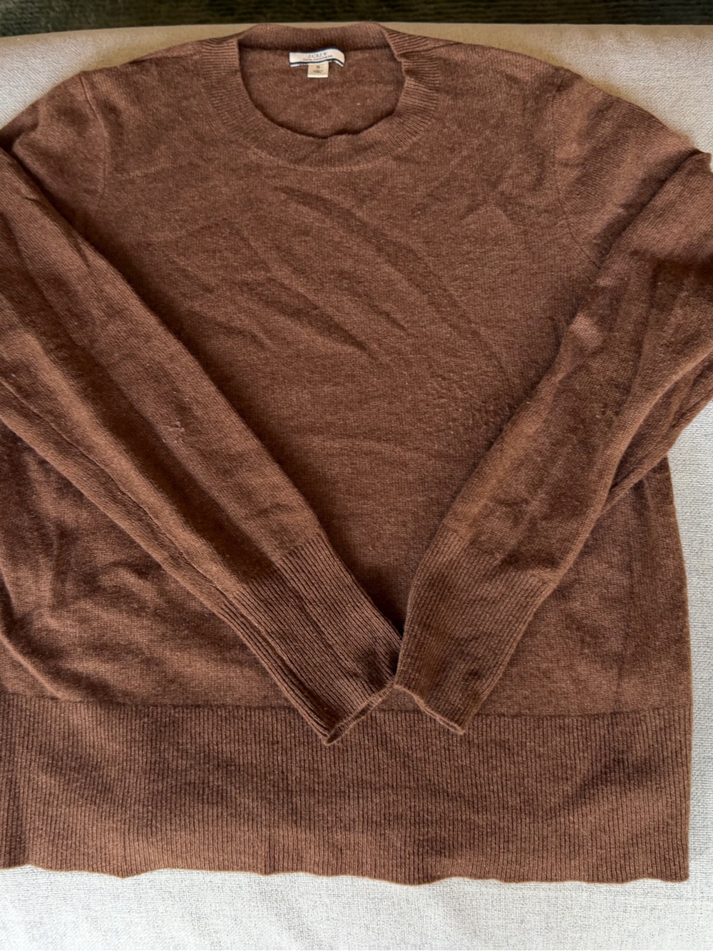J. Crew Womens Cashmere Brown Crewneck Sweater
